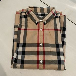 Burberry classic check poplin button down shirt